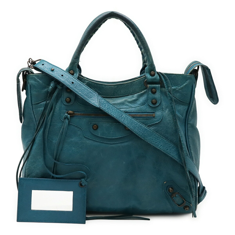 BALENCIAGA Vero handbag tote bag Shoulder peacock blue
